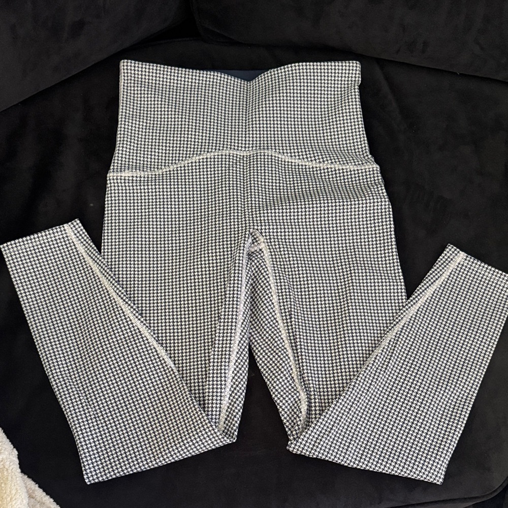 Spanx High-Waist Houndstooth Leggings - Blue & White
